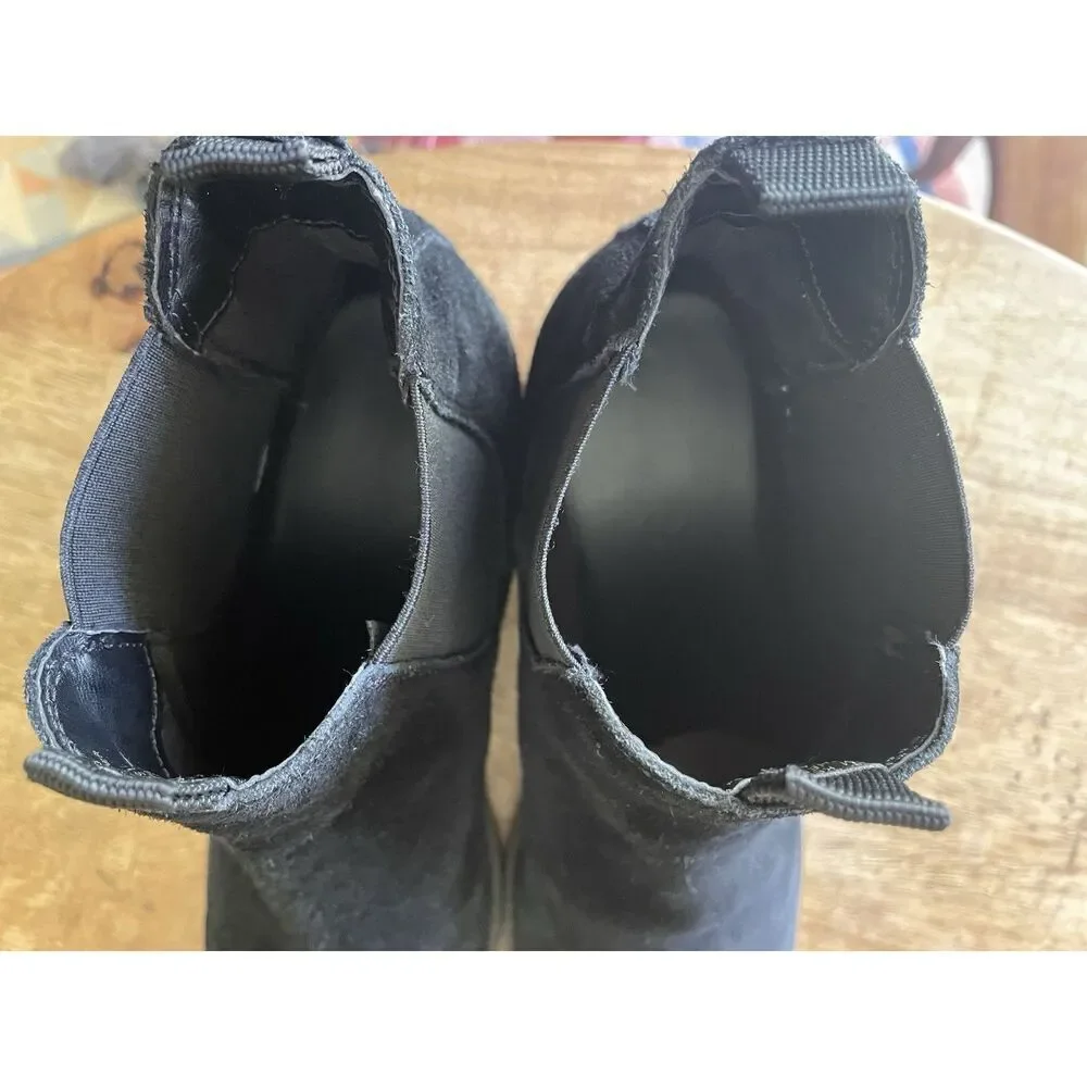 KENSIE Genuine Black Suede Women’s Pull On Chelsea Boot Size 6.5 M